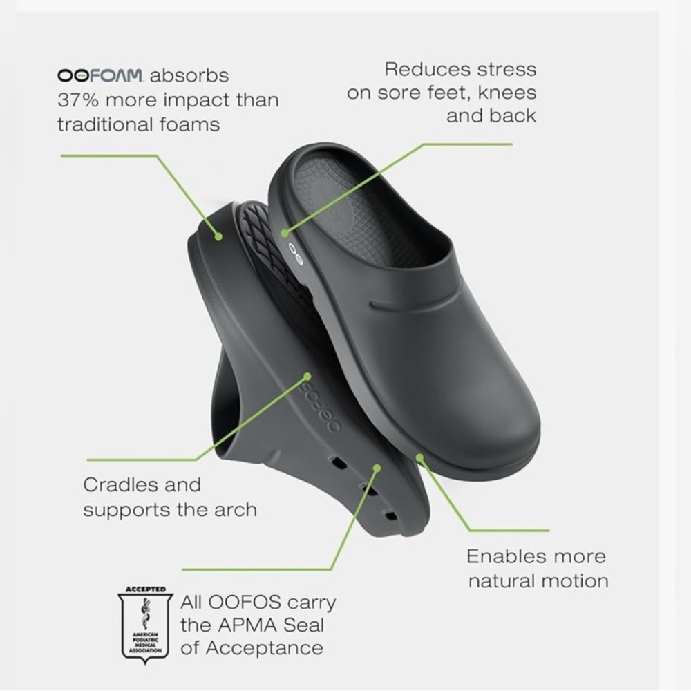 OOFOS Black Clogs - Picture 3 of 10